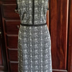 Lands' End Black and White Sleeveless Dress 14T With Pockets